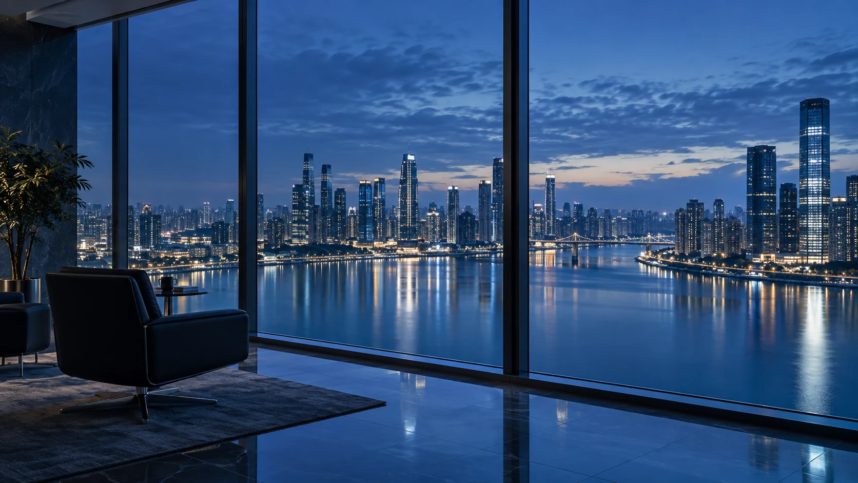 城市夜景,表现业务经营场景